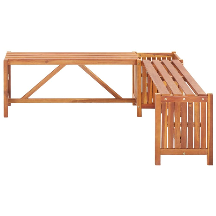 Garden Corner Bench with Planter Solid Acacia Wood Altap