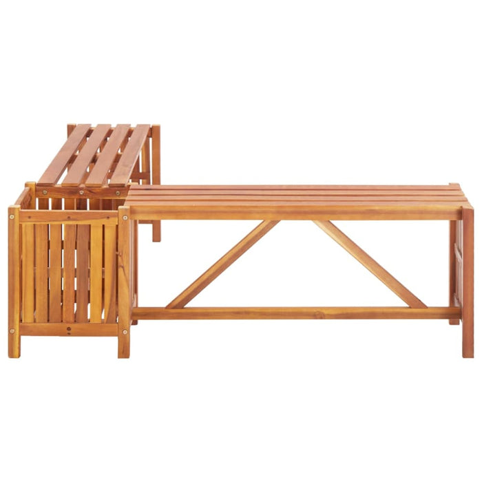 Garden Corner Bench with Planter Solid Acacia Wood Altap