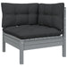 Garden Corner Sofa with Anthracite Cushions Grey Solid