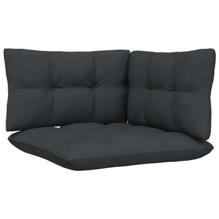 Garden Corner Sofa with Cushions Black Solid Pinewood Nblltx