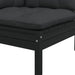 Garden Corner Sofa with Cushions Black Solid Pinewood Nblltx