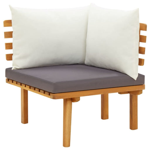 Garden Corner Sofa with Cushions Solid Acacia Wood Allit