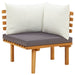 Garden Corner Sofa with Cushions Solid Acacia Wood Allit