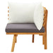 Garden Corner Sofa with Cushions Solid Acacia Wood Allit