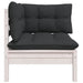 Garden Corner Sofa with Cushions White Solid Pinewood Nbllxk