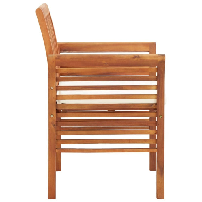 Garden Dining Chair with Cushion Solid Acacia Wood Apkla