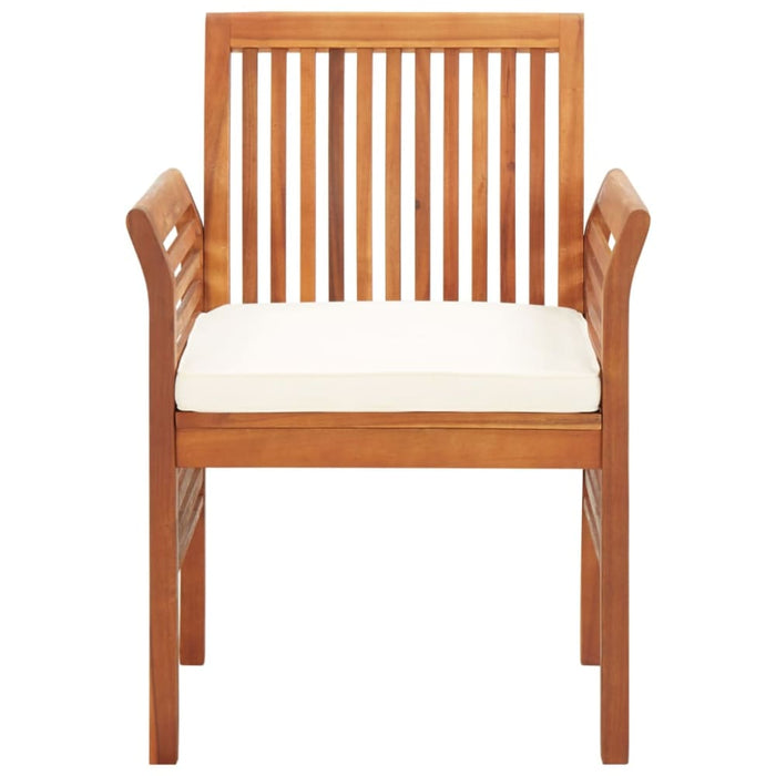 Garden Dining Chair with Cushion Solid Acacia Wood Apkla