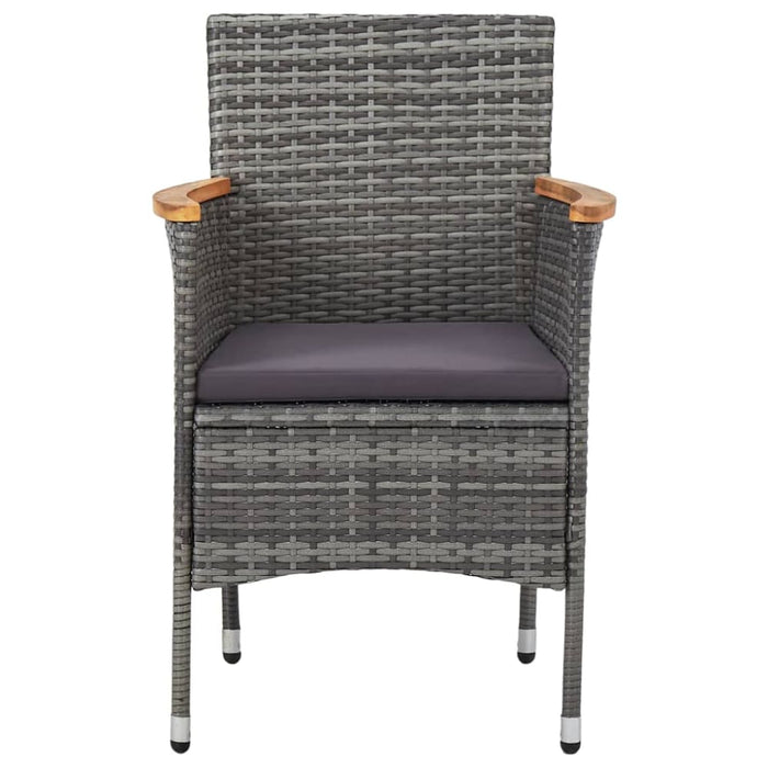 Garden Dining Chairs 2 Pcs Poly Rattan Grey Alonx