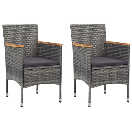 Garden Dining Chairs 2 Pcs Poly Rattan Grey Alonx