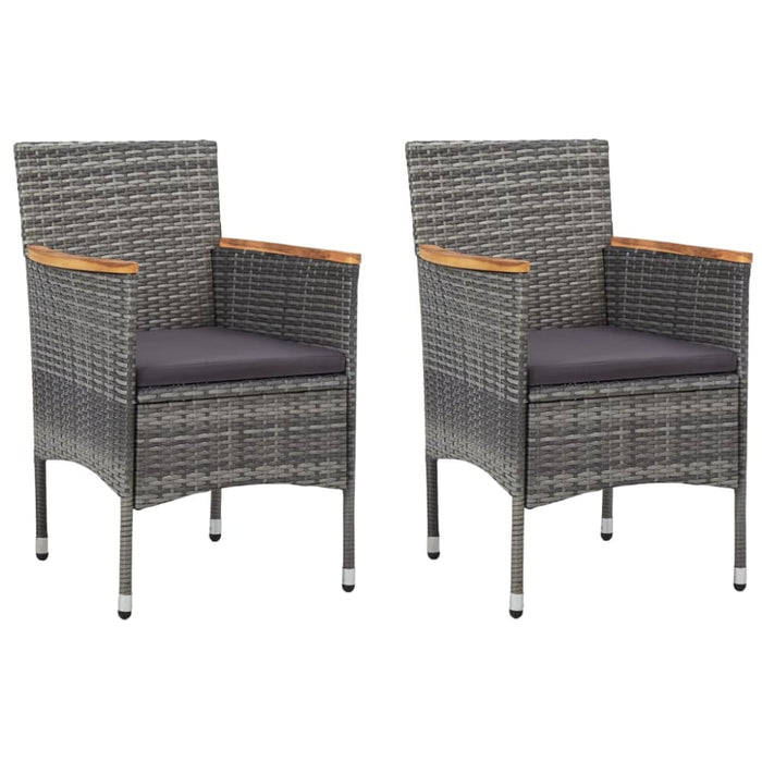 Garden Dining Chairs 2 Pcs Poly Rattan Grey Alonx