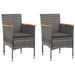 Garden Dining Chairs 2 Pcs Poly Rattan Grey Alonx