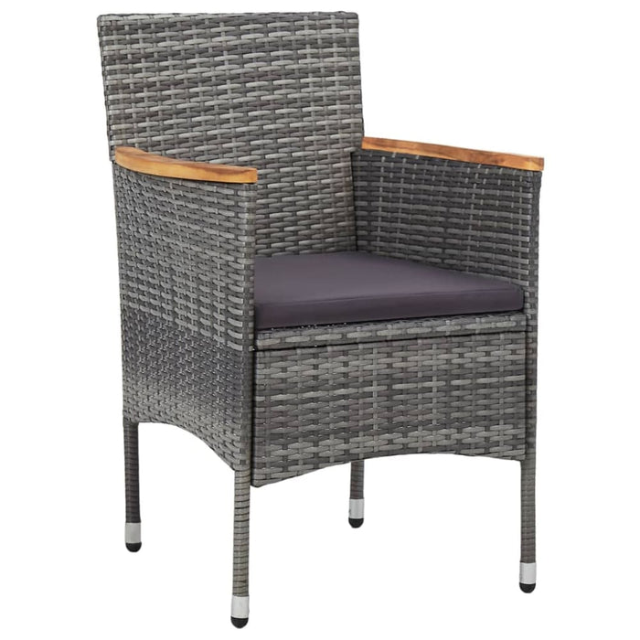 Garden Dining Chairs 2 Pcs Poly Rattan Grey Alonx