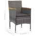 Garden Dining Chairs 2 Pcs Poly Rattan Grey Alonx