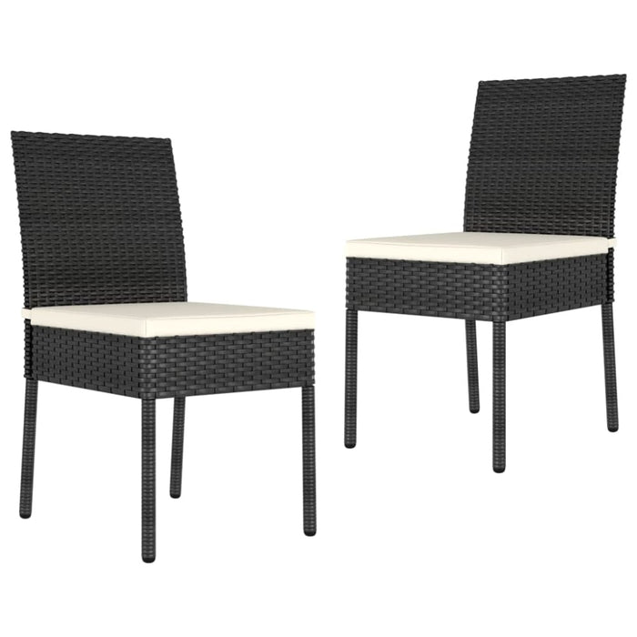 Garden Dining Chairs 2 Pcs Poly Rattan Black Topobl