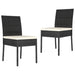 Garden Dining Chairs 2 Pcs Poly Rattan Black Topobl