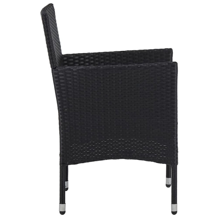 Garden Dining Chairs 2pcs Poly Rattan Black Aloik