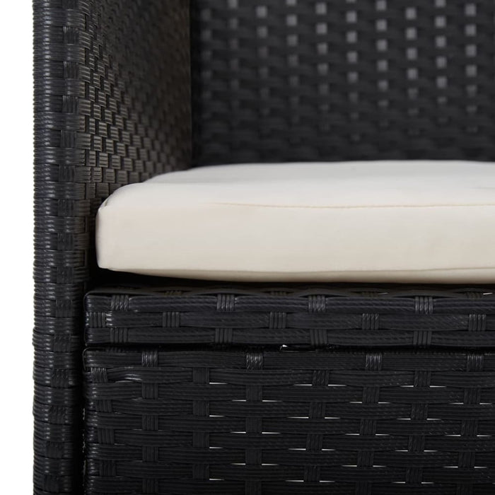 Garden Dining Chairs 2pcs Poly Rattan Black Aloik