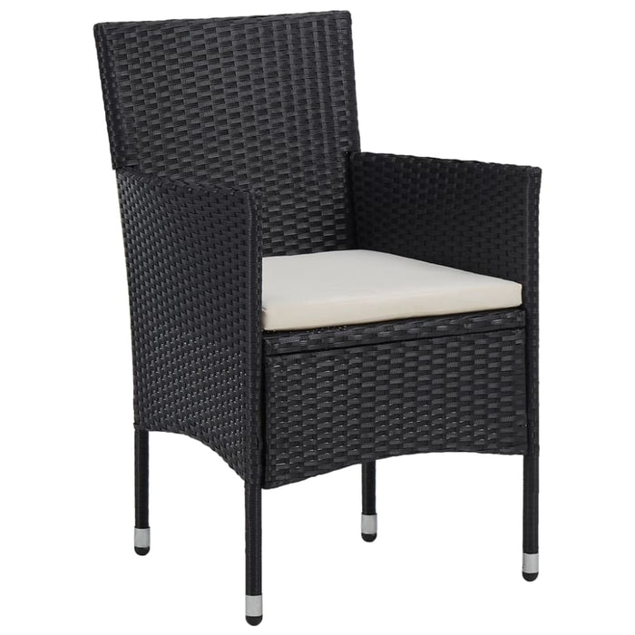 Garden Dining Chairs 2pcs Poly Rattan Black Aloik