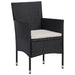 Garden Dining Chairs 2pcs Poly Rattan Black Aloik