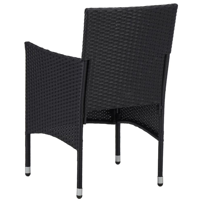 Garden Dining Chairs 2pcs Poly Rattan Black Aloik