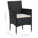 Garden Dining Chairs 2pcs Poly Rattan Black Aloik