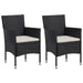 Garden Dining Chairs 2pcs Poly Rattan Black Aloik