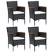 Garden Dining Chairs 4 Pcs Poly Rattan Black Tobpll