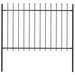 Garden Fence With Spear Top Steel 1.7x1.2 m Black Oaakxl