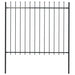 Garden Fence With Spear Top Steel 1.7x1.5 m Black Oaakxi