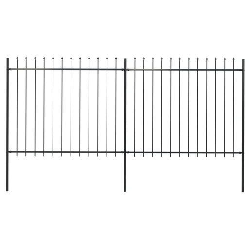 Garden Fence With Spear Top Steel 3.4 m Black Xiiltb