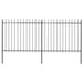 Garden Fence With Spear Top Steel 3.4 m Black Xiiltb