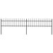 Garden Fence With Spear Top Steel 3.4x0.6 m Black Xiipka