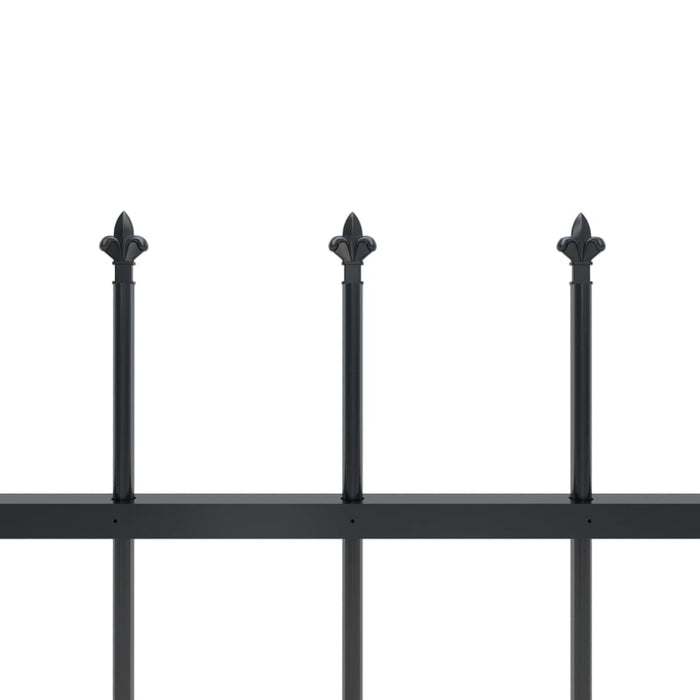 Garden Fence With Spear Top Steel 5.1x0.6 m Black Xiipkp