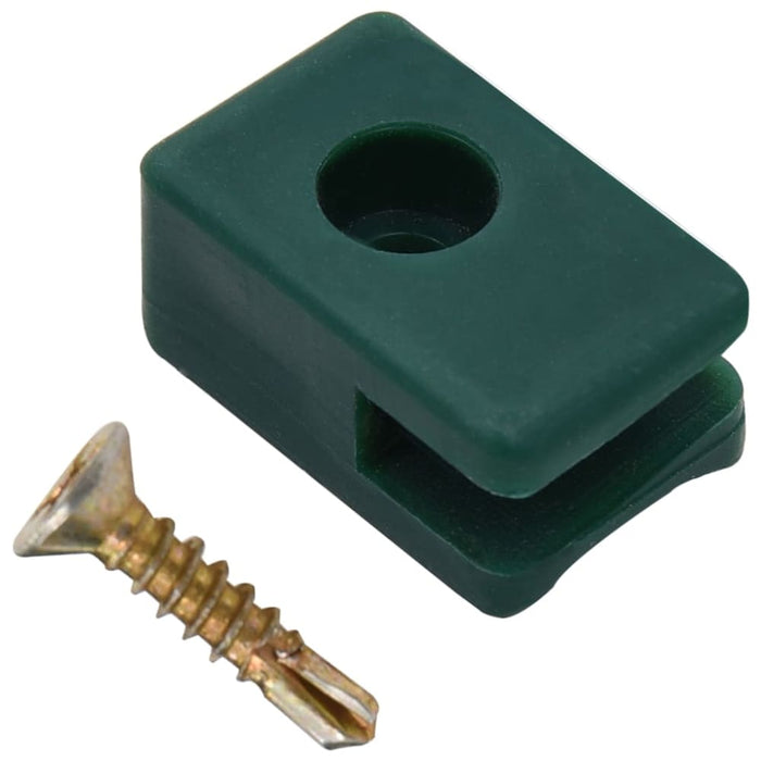 Garden Fence Wire Holder with Screw 100 Sets Green Oaapbi