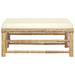 Garden Footrest with Cream White Cushion Bamboo Totoai