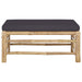 Garden Footrest with Dark Grey Cushion Bamboo Totopp