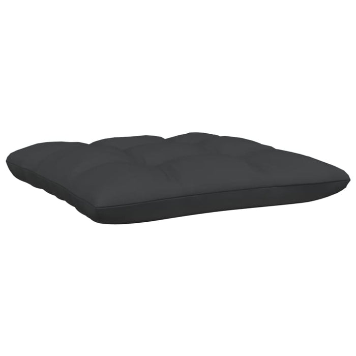 Garden Footstool with Anthracite Cushion Black Solid