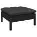 Garden Footstool with Anthracite Cushion Black Solid