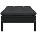 Garden Footstool with Anthracite Cushion Black Solid