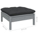 Garden Footstool with Anthracite Cushion Grey Solid