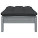 Garden Footstool with Anthracite Cushion Grey Solid