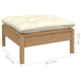 Garden Footstool with Cream Cushion Honey Brown Solid