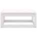 Garden Footstool with Cushion White Solid Pinewood Nbpixl