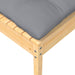 Garden Footstool with Grey Cushion Solid Pinewood Nblltk