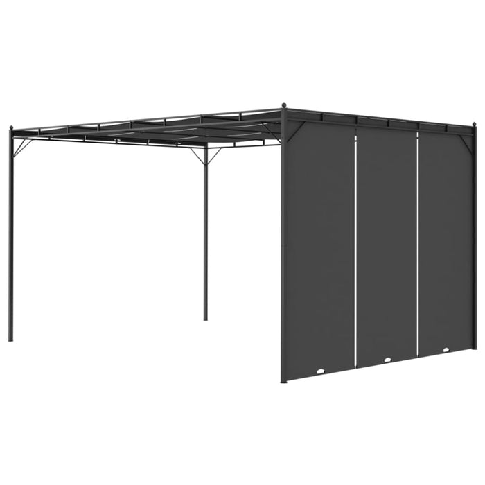 Garden Gazebo With Side Curtain 4x3x2.25 m Anthracite Aikkl