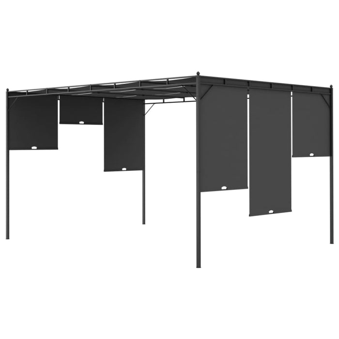Garden Gazebo With Side Curtain 4x3x2.25 m Anthracite Aikkl