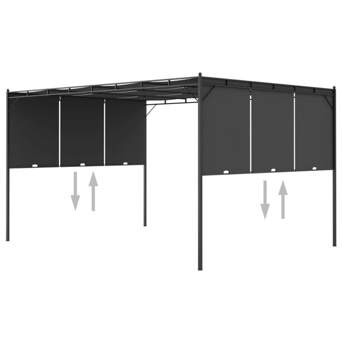 Garden Gazebo With Side Curtain 4x3x2.25 m Anthracite Aikkl