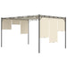 Garden Gazebo With Side Curtain 4x3x2.25 m Cream Aikka