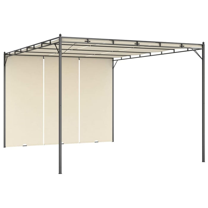 Garden Gazebo With Side Curtain 4x3x2.25 m Cream Aikka