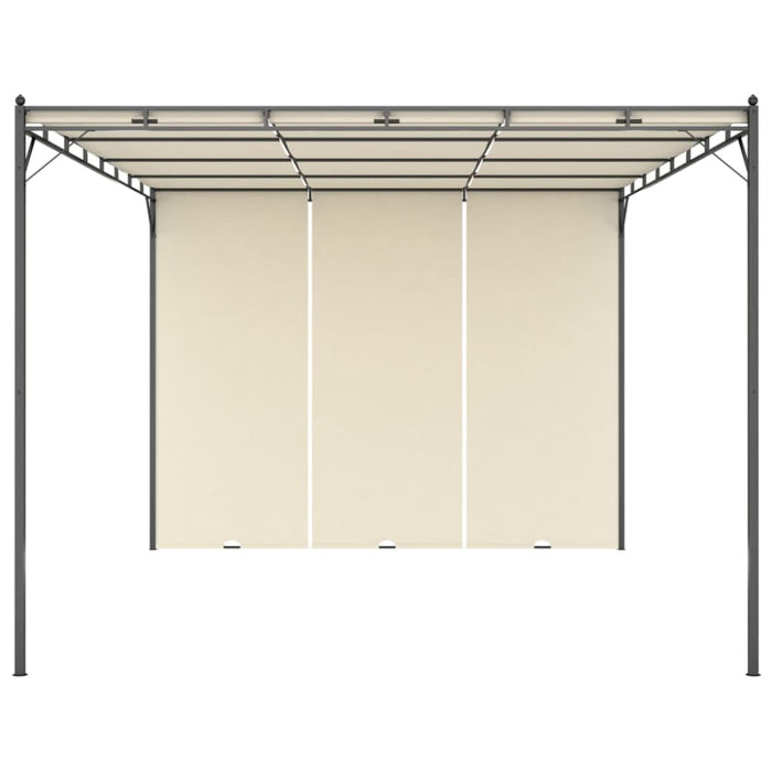 Garden Gazebo With Side Curtain 4x3x2.25 m Cream Aikka